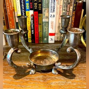 VTG Reed & Barton Epergne Candelabra Silver-Plate Centerpiece Candle Holder MCM